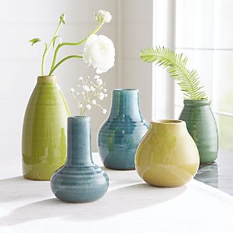 Patine Bud Vases Gray Console Table, Turquoise Vase, Simple Living Room Decor, Candle Vase, Home Decor Vases, Spring Home Decor, Vase Candle Holder, Ceramic Vases, Vase Set