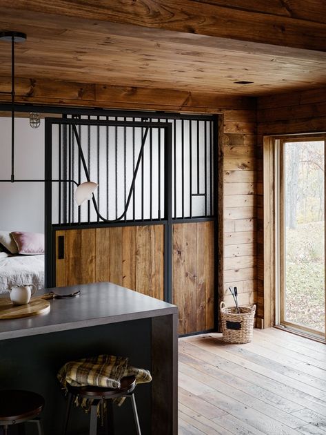 Slide Bedroom, Sliding Bedroom Doors, Barn House Conversion, Barn Remodel, Stable Style, Barn House Interior, Converted Barn, Wooden Barn, Bunk House