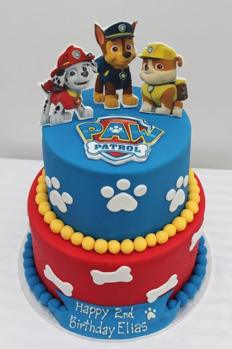 Paw Patrol cake Migue … Paw Cake, Paw Patrol Cakes, Paw Patrol Party Ideas, Cake Designs For Kids, Paw Patrol Birthday Cake, Rainbow Birthday Cake, Paw Patrol Characters, 3rd Birthday Cakes, Birthday Cake Card