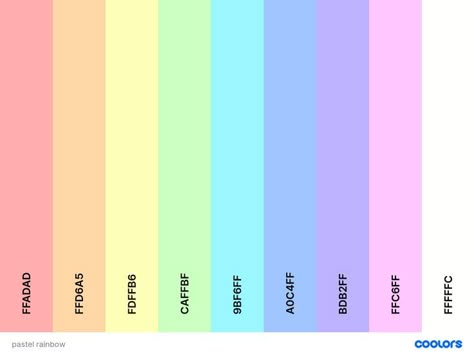 Pantone Colour Palettes, Color Design Inspiration, Rainbow Palette, Cool Color Palette, Pastel Color Schemes, Hex Color Palette, Color Palette Challenge, Color Schemes Colour Palettes, Hex Color Codes