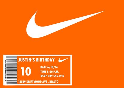 30 Nike Box Label Template | Simple Template Design Nike Invitation, Michael Jordan Birthday, Nike Shoe Box, Aaliyah Birthday, Nike Box, Nike Shoe, Birthday Dates, Birthday Planning, Cakes For Boys