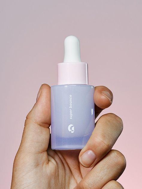 Hyaluronic Acid Vitamin B5 Serum: Super Bounce | Glossier Glossier Super Bounce, Glossier Skin Tint, Diy Serum, Makeup And Skincare Products, Cosmetic Packaging Design, Skin Care Packaging, Cosmetic Design, Makeup And Skincare, Pretty Skin