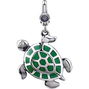 Enamel Turtle Charm in sterling silver. To find a retailer near you, visit http://www.stuller.com/locateajeweler/ Camo Rings, Coastal Jewelry, Turtle Decor, Turtle Jewelry, Green Sea Turtle, Turtle Love, Clip On Charms, Turtle Charm, Bow Jewelry