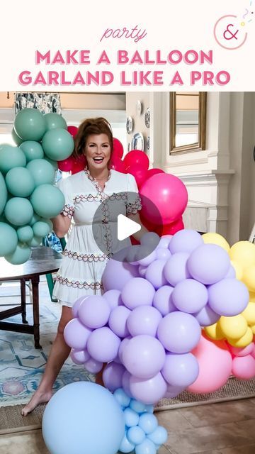 Make A Balloon Garland, Party Balloon Garland, Garland Balloon, Balloon Backdrop, Balloon Decor, Balloon Garland, Balloon Decorations, Birthday Ideas, Party Ideas