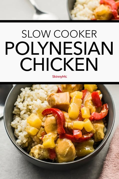 Slow Cooker Polynesian Chicken Polynesian Chicken, Slow Cooker Chicken Recipe, Chicken And Rice Dishes, Healthy Fruits And Vegetables, Slow Cooker Recipes Healthy, Rice Dish, Healthy Slow Cooker, Healthy Family Meals, Slow Cook