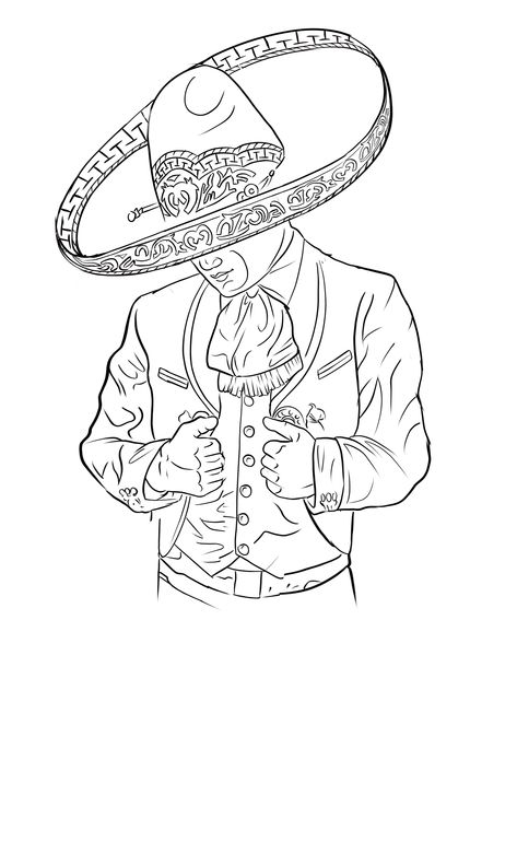 Female Mariachi Tattoo, Mariachi Tattoo Design, Mariachi Drawing, Chicano Tattoo Sketch, Charro Tattoo, 5150 Tattoo, Sombrero Tattoo, Mariachi Tattoo, Mexican Flag Drawing