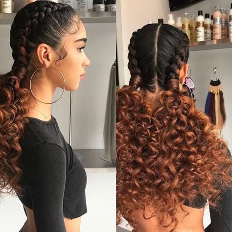 LinktreeMake your link do more. Braids For Black Women Half Up Half Down, Cornrows Into Pigtails, 2 Big Braids Hairstyles, Two Braids Into Curly Ponytail, Natural Curly Hairstyles Latina, Mexican Braided Hair, Protective Hairstyles For Mexican Hair, Mexican Box Braids, Cute Hairstyles For Mexicans