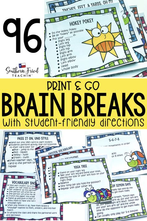 Classroom Brain Breaks Elementary, Brain Breaks For First Grade, Morning Starters Activities, Brain Breaks For High School, Brainbreaks Classroom, Elementary Brain Breaks, Brain Break Games, Brain Breaks For Kindergarten, Fun Brain Breaks