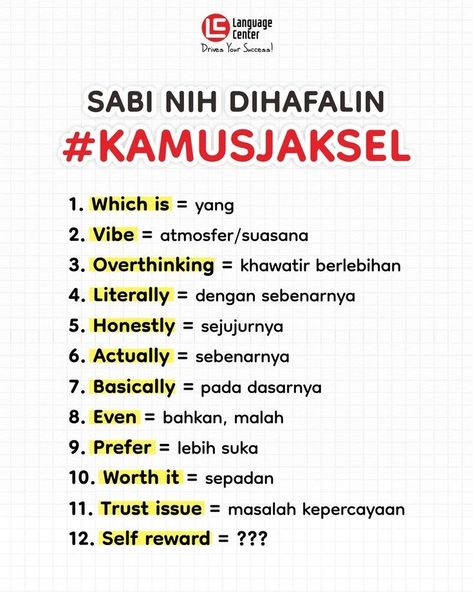 Inggris Quotes, Slang English, Study English Language, School Study Ideas, English Learning Spoken, English Vocab, Slang Words, Morning Texts, Interesting English Words