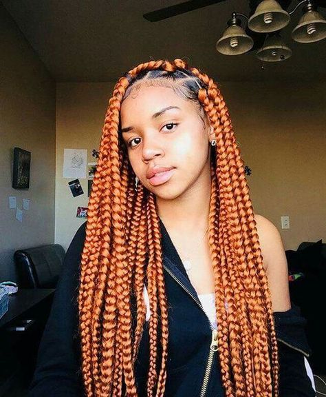 50 Long Box Braids Master Collection | New Natural Hairstyles Orange Braids, Bob Box Braids Styles, French Braid Ponytail, Big Box Braids, Blonde Box Braids, Short Box Braids, Jumbo Box Braids, Long Box Braids, Box Braids Styling