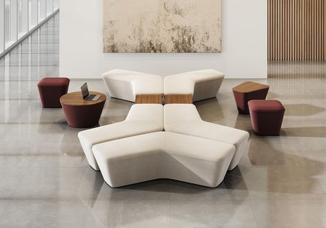 Q5 Modular Bench | Davis Furniture Lobby Seating Design, Lobby Designs, Restaurant Booth, Lobby Seating, Davis Furniture, Bank Branch, Long Sofa, Lobby Interior, Waiting Area