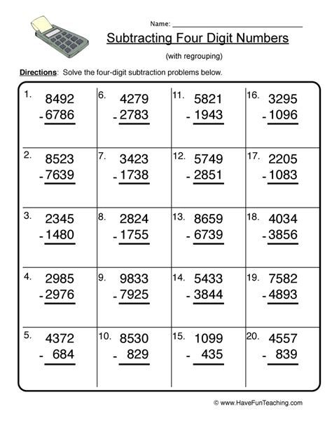 2 Digit Borrow Subtraction – Regrouping – 4 Worksheets Subtraction Across Zeros, Subtraction With Regrouping Worksheets, Regrouping Subtraction, Multiplication Facts Practice, Division Worksheets, Have Fun Teaching, Teaching Numbers, Math Notes, Subtraction Worksheets