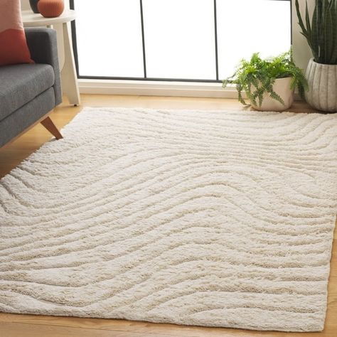 SAFAVIEH Hand-Woven Vermont Pamela Transitional Wool Rug - Bed Bath & Beyond - 40183249 White Bedroom Rug Ideas, Bedroom Decor Rug, Soft Neutral Rug, Neutral Nursery Rugs, Ivory Rug Bedroom, Soft Rugs Living Room, Bedroom Carpet Ideas, Bedroom Rug Ideas, Abstract Rug Living Room