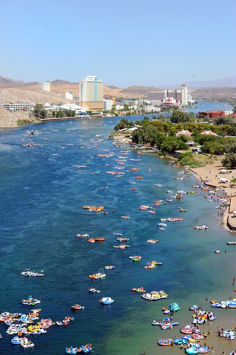 More than 20,000 people float down the Colorado River during the Bullhead City River Regatta in Laughlin, NV. Saturday, August 10, 2013. (Brian Jones/Las Vegas News Bureau) Laughlin Nevada, Bullhead City Az, Vegas Bachelorette Party, Bullhead City, Vegas Bachelorette, Reno Tahoe, Vegas Hotel, Lake Havasu, Vegas Trip