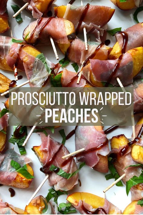 Prociutto Appetizers, Peach Appetizer, Prosciutto Appetizer, Cream Cheese Spread Recipes, Fruit Appetizers, Prosciutto Wrapped, Fall Appetizers, Elegant Appetizers, Vegetarian Entrees