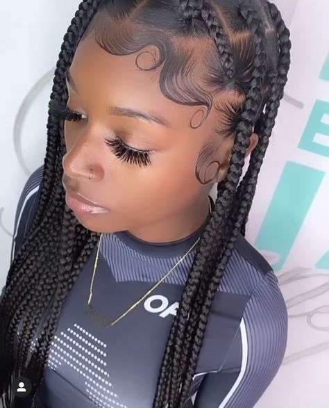 Big Edges, Big Box Braids Hairstyles, Protective Hairstyles For Natural Hair, Edges Hair, Natural Hair Tutorials, Hair Ponytail Styles, Hair Laid, Ponytail Styles, Baddie Hairstyles