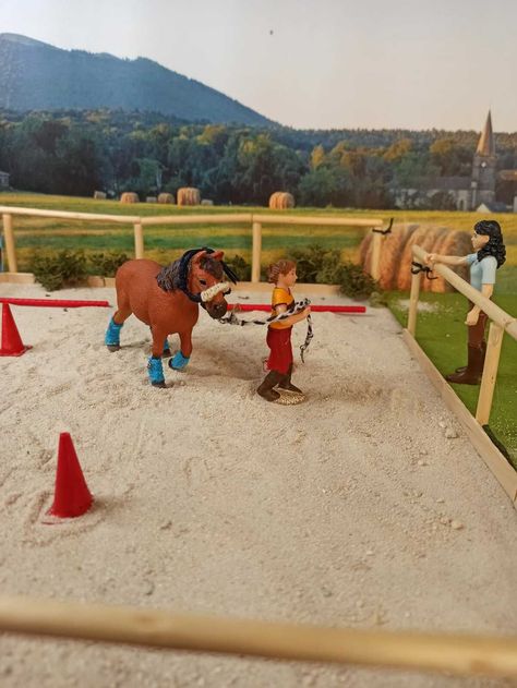 EQUIFEEL : plus de photos dans la carriere poney Schleich Stable Diy, Schleich Ideas, Schleich Horses Stable, Schleich Diy, Barn Layout, Schleich Horses, Toy Horses, Horse Camp, Horse Diy