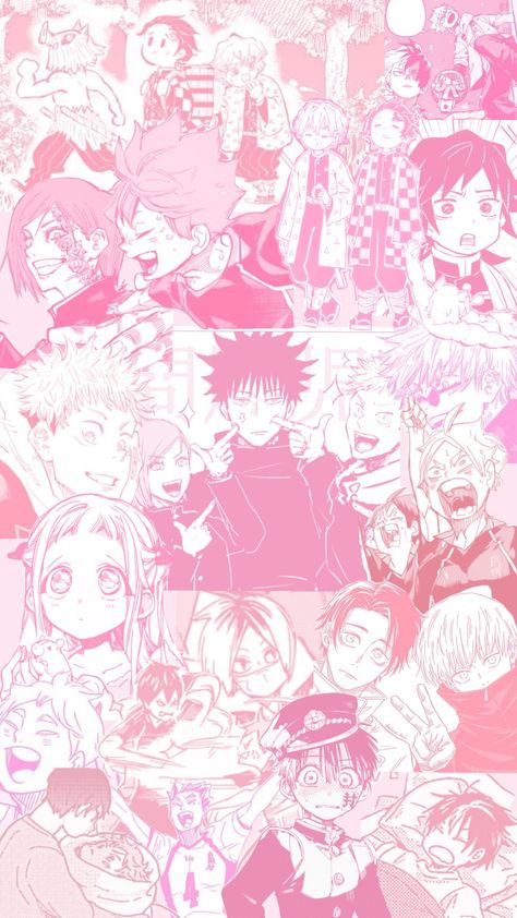 Pink And Black Anime Wallpaper, Pink Anime Iphone Wallpaper, Lock Screen Wallpaper Pink, Pink Gojo Wallpaper, Pink Jjk Wallpaper, Pink Anime Homescreen, Iphone Wallpaper Themes, Kawaii Aesthetic, Iphone Wallpaper Girly