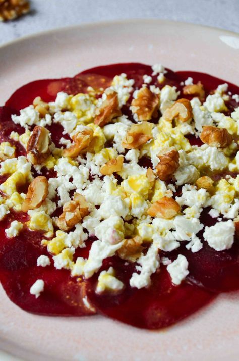 Rote Bete Carpaccio mit Feta & Walnüssen Christmas Dinner, Feta, Good Food