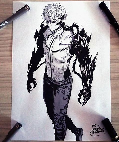 🔸️Like and Follow @chicken_feature for more🐥 • • 🔸️Art by: @mozhemo • • • 👉Check out my art acc: @chicken__draws 💕 ➖➖➖➖➖➖➖➖➖➖➖… Genos One Punch Man, One Punch Man Funny, Man Sketch, Anime Drawing Books, Punch Man, One Punch, Anime Character Drawing, Anime Drawings Boy, Illustration Character Design