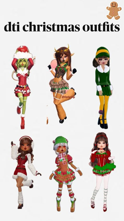 dti christmas Cute Dti Christmas Outfits, Dti Reindeer Fit, Christmas Dti Outfits Non Vip, Elf Dti Outfit, Dti Winter Theme Outfit, Dti Christmas Outfit Theme, Dress To Impress Christmas Outfit, Holiday Dti Outfit, Christmas Dti Outfits