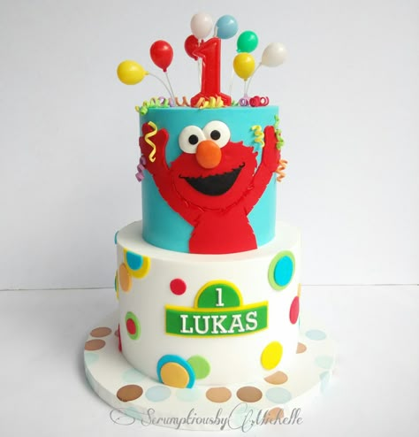 Sesame Street Birthday Cake, Elmo Cakes, Sesame Street Birthday Party Ideas Boy, Elmo Birthday Party Boy, Sesame Street Birthday Cakes, Elmo Birthday Cake, Elmo First Birthday, Birthday Cakes For Boys, Sesame Street Birthday Party Ideas