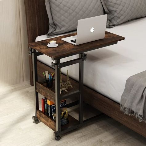 17 Stories Gilson Metal Nightstand & Reviews | Wayfair Side Couch, Hospital Bed Table, Small Study Table, Side Table Height, Meja Sofa, Overbed Table, Tv Tray Table, Tv Tray, Shopify Business