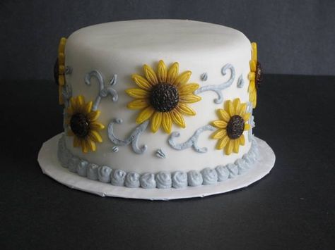 Rustic Sunflower Wedding Cake, Sunflower Cake Ideas, Sunflower Wedding Cakes, Cake Ideas Simple, Sunflower Birthday Cakes, Sunflower Wedding Cake, Sunflower Cake, 21st Cake, Adult Birthday Cakes