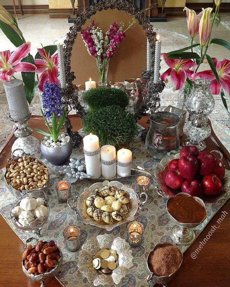 Haftsin Design, Haftseen Ideas, Haft Sin Decoration, Norouz Design, Haftsin Ideas, Nowruz Crafts, Haftseen Design, Norooz Design, Nowruz Table