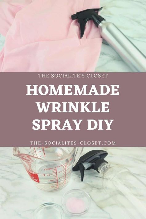 Homemade Linen Spray, Ironing Spray, Remove Yellow Stains, Wrinkle Release Spray, Diy Wrinkles, Dry Cleaning At Home, Wrinkle Release, Closet Diy, Wrinkled Clothes