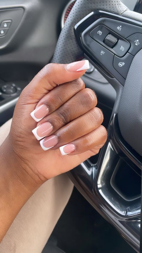 French tip White French Tip, French Tip Acrylic Nails, Nails French, Square Acrylic Nails, Baddie Hairstyles, French Tip Nails, French Manicure, Ring Finger, French Nails