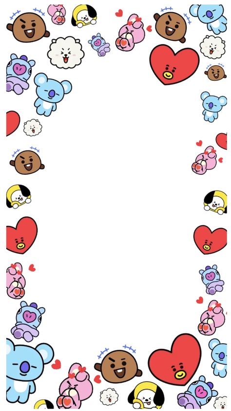 Bt21 Template, Bt21 Tata, Printable Paper Patterns, Memo Template, Writing Paper Printable Stationery, Page Borders Design, Pop Stickers, Park Jimin Bts Wallpaper, Bts Backgrounds