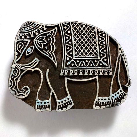 Block Printing Designs, Stamping Textiles, Wood Printing Blocks, Elephant Print Art, Elephant Quilt, Wooden Printing Blocks, Hand Carved Stamps, Fabric Stamping, Hand Printed Fabric