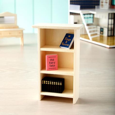 Mini Bookcase, Library Scene, Mini Bookshelf, Garden Library, Kids Doll House, Desktop Bookshelf, Enchanted Fairy, Miniature Chair, Wood Bookshelves