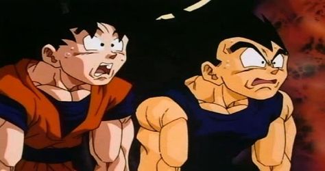 Screenshot #13, taken directly from a Season 9 episode by me.  Here is another picture capturing Vegeta and Goku's reactions to the giant talking worms in Buu's body. Goku Funny, Goku Cosplay, Goku Y Vegeta, Animation Process, Dragon Ball Z Shirt, Dragon Ball Painting, Goku And Vegeta, Dragon Ball Image, Dragon Ball Super Manga