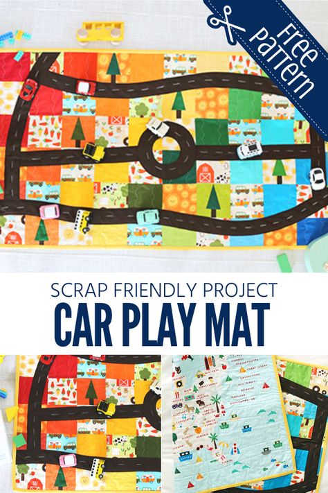 Car Play Mat Play Mat Diy, Sewing With Scraps, Car Play Mats, Car Quilt, Boredom Busters For Kids, Hot Wheels Birthday, Car Birthday Theme, Cars Theme Birthday Party, Diy Bebe