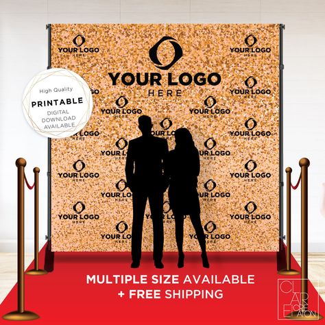 Photo Wall Corporate Event, Company Photo Backdrop, Backdrop Banner Design Ideas, Photowall Ideas Party, Photobooth Backdrop Event, Logo Backdrop, Fame Ideas, Step And Repeat Backdrop, Photowall Ideas