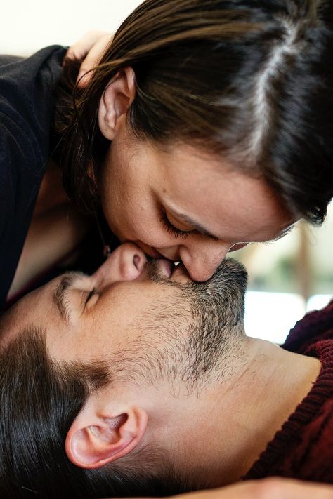 Couple kissing on the bed | premium image by rawpixel.com / McKinsey Couple Kiss In Bed, Couples Sleeping Together, Couple Cuddle In Bed, Cuddles In Bed, Lovers Images, African American Couples, Subscriber Count, Passionate Couples, Couple Sleeping