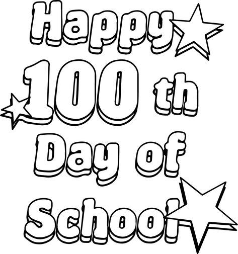 100 Días De Clases, 100s Day, 100 Day Of School, Idea Craft, Happy 100th Day Of School, Color By Number Printable, Kindergarten Colors, Space Coloring Pages, School Coloring Pages