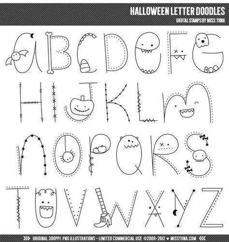 Halloween Letter Doodles Digital Stamps Clipart Clip Art Illustrations - instant download - limited commercial use ok Font #font fonts #fonts doodle font #doodlefont doodle fonts #doodlefonts doodles fonts #doodlesfonts doodles font #doodlesfont 3.167 Chalkboard Art Tutorial, Craft Doodles, Doodles Digital, Hand Lettering Alphabet Fonts, Kids Worksheet, Letter Designs, Pretty Writing, Fun Fonts, Halloween Letters