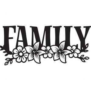 Family Flowers, Floral Decal, Silhouette Design Store, Cricut Projects Vinyl, Cricut Vinyl, Vinyl Projects, Silhouette Projects, Printable Patterns, Window Decals