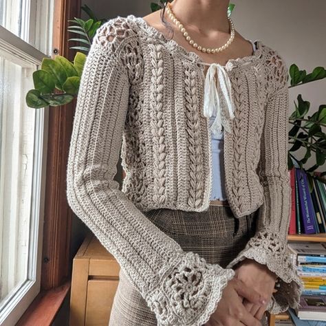 Crochet Lace Cardigan, Easy Crochet Cardigan, Coquette Crochet, Cottagecore Crochet, Cardigan Crochet Pattern, Rainbow Cardigan, Crochet Crop Top Pattern, Cardigan Crochet, Lace Cardigan