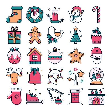 I want to show my Christmas icons. Journal Decoration, Christmas Apps, Holiday Icon, Christmas Doodles, Simple Designs To Draw, Aesthetic Christmas, Pattern Collection, Random Ideas, Christmas Icons