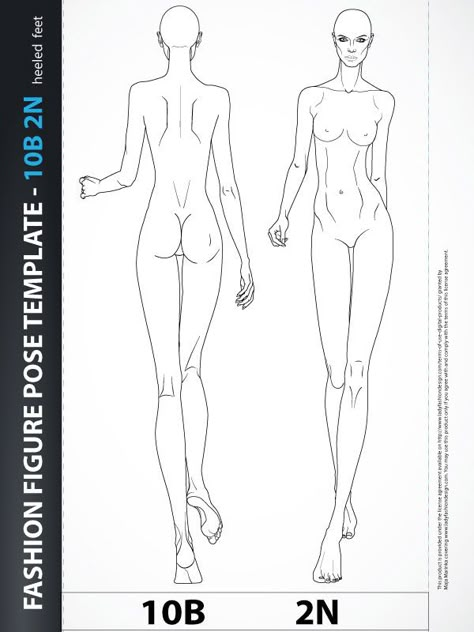 Female Template Fashion, Front Back Croquis, Fashion Croquis Poses Front And Back, Fashion Croquis Templates Front And Back, Fashion Figure Back View, Croquis Fashion Illustration Poses Front And Back, Front And Back Fashion Illustration, Croquis Back View, 9 Heads Fashion Figure Template