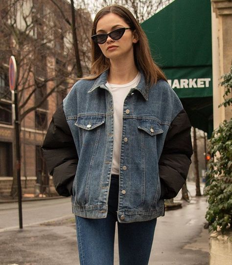 I Shop All Day for a Living—These Are the Coolest Things I've Seen This Month Spring Denim Jacket, Streetwear Inspiration, Pixie Market, Denim Jacket Outfit, Vintage Denim Jeans, Bodysuit Lingerie, Print Jacket, Shearling Jacket, Who What Wear