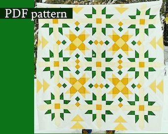 Quilt Templates, Quilt Modernen, Pattern Quilt, Wedding Quilt, Flower Quilt, Garden Quilt, Pdf Quilt Pattern, Modern Quilt, Barn Quilt