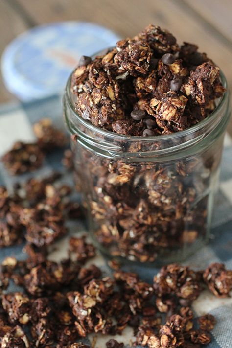 Protein Granola, Chocolate Granola, Baking Soda Uses, Trim Healthy Mama, Granola Recipes, Idee Pasto Sano, Healthy Dessert, Healthy Fats, Healthy Weight