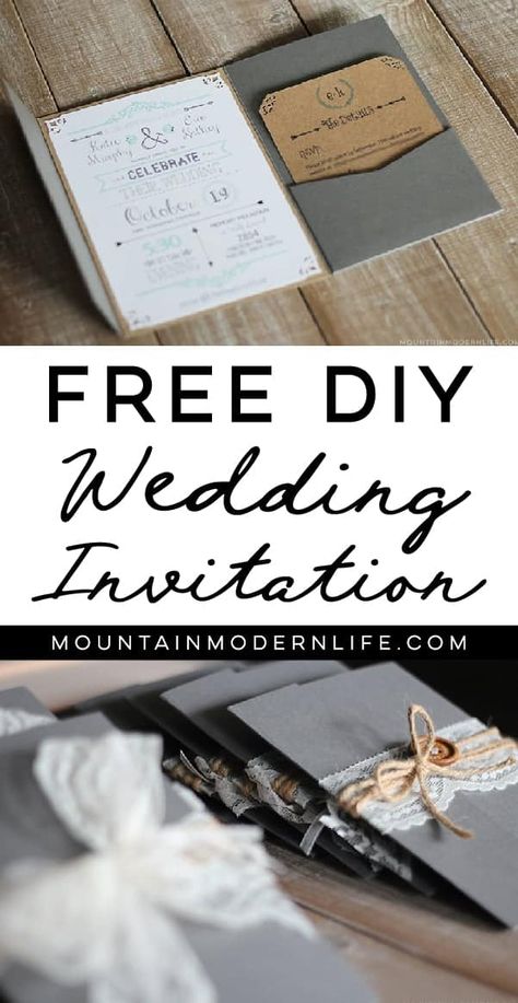 Rustic Wedding Invitations Diy, Diy Rustic Wedding Invitations, Wedding Invitations Templates Free, Free Printable Wedding Invitation Templates, Rustic Wedding Invites, Projet Cricut, Free Printable Wedding Invitations, Cricut Wedding Invitations, Diy Wedding Planner