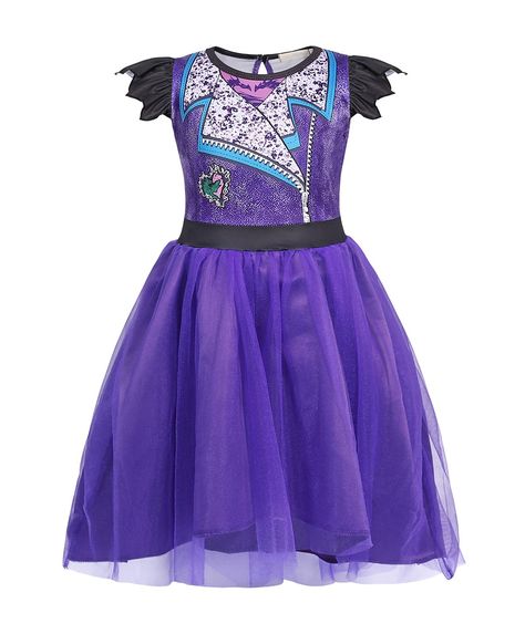 Girls Princess Mal Costume Dress up Dragon Popular Musical Role Play Kids Fancy Party Tulle Outfit Wig Girls Dragon Costume, Mal Descendants Costume, Musical Cosplay, Mal Costume, Tulle Outfit, Descendants Costumes, Purple Outfit, Cartoon Costumes, Tulle Skirts