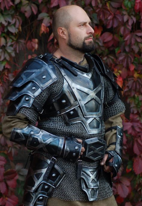 SteelGuard - Guarantee and High Quality Are the Credo of Our Store. - Etsy Male Cosplay Ideas, Dwarven Armor, Fantasy Video Game, Steel Armor, Medieval Men, Bow Drawing, Goth Ring, Medieval Swords, Armor Drawing